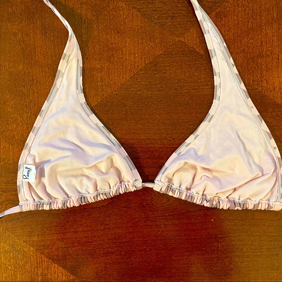 Designer Carlos Pinel Bikini Swim L Top Pink Beaded Heart - Picture 4 of 6